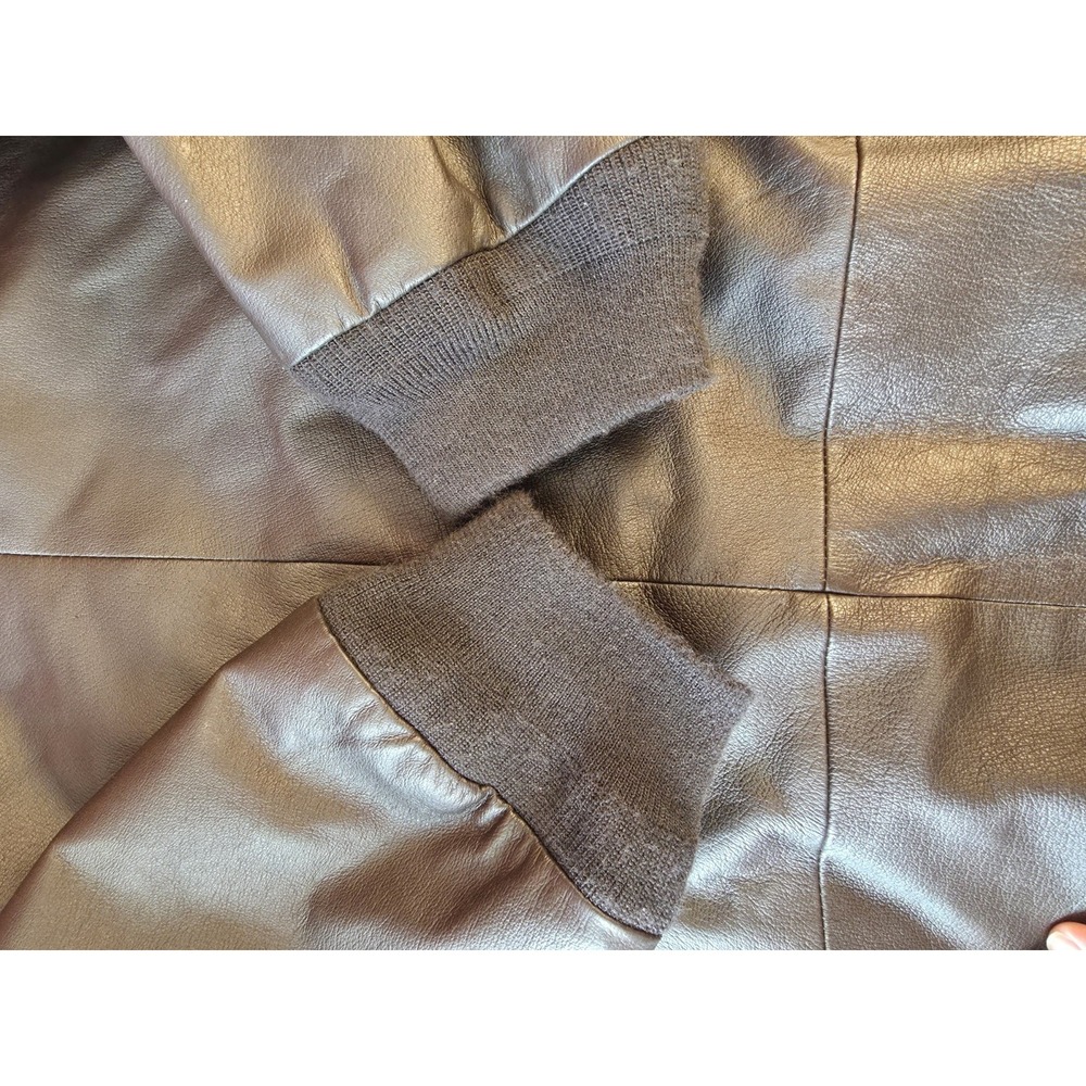 Air Force Men's Brown Leather Bomber Jacket Lined Zip Front Size 4XL - Picture 15 of 15
